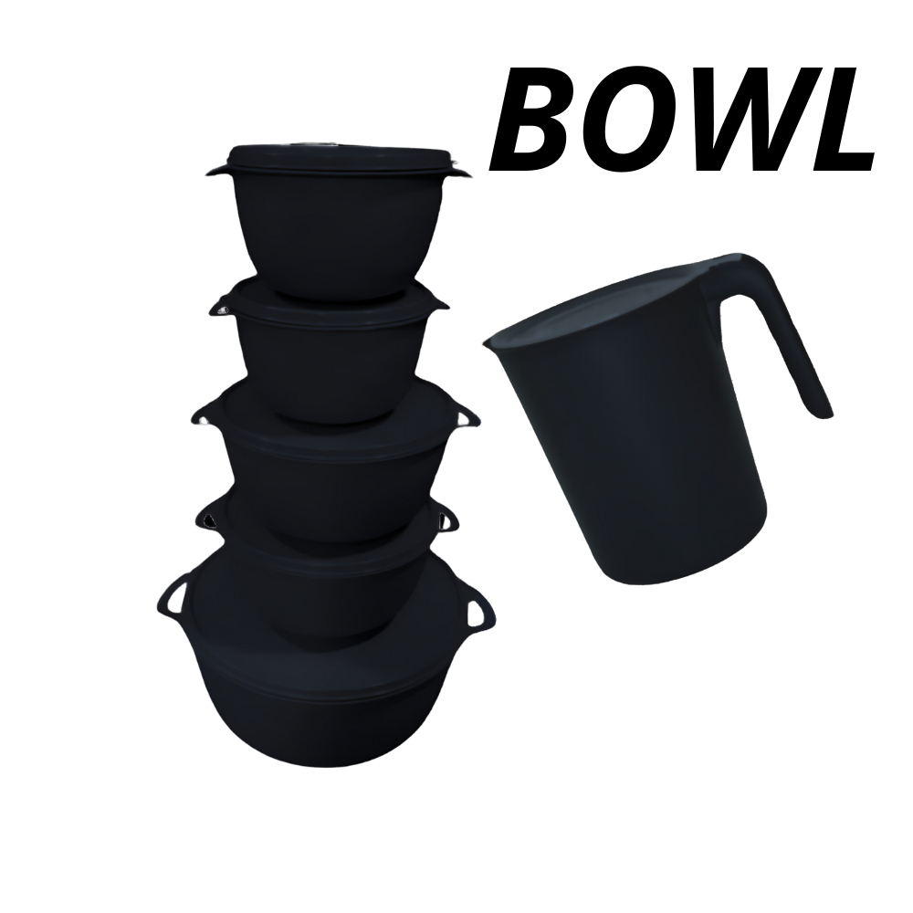 Kit 5 Potes Bowl Com Jarra -  Microondas E Freezer Vasilha Tapoer