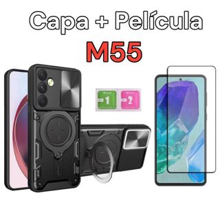 Capa Máxima Proteção Armadura Para Samsung Galaxy M55 5G + Pelicula Vidro 3d -- Capinha Case em Oferta na Shopee