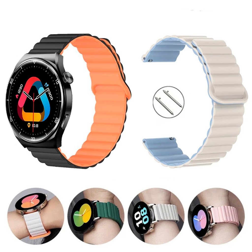 Pulseira 22mm de Silicone loop Magnética para QCY GT2 S3