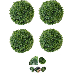 Kit 4 Bola Buchinho Grama Artificial Decorativa 13cm