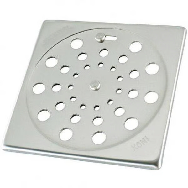 Ralo Grelha 15x15 Inox Quadrado Abre e Fecha Rotativo para Banheiros, Lavabos, Áreas Gourmet