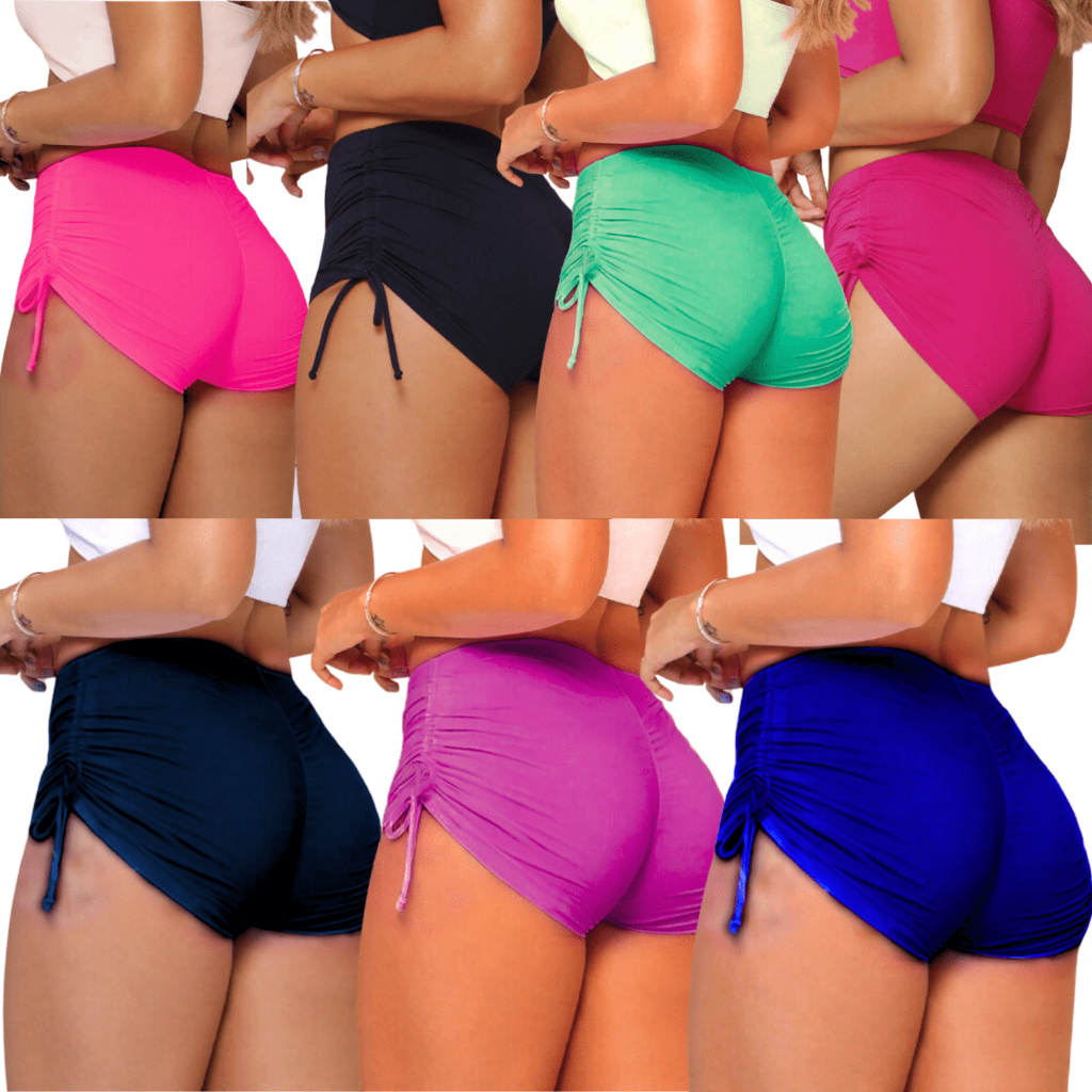 Short Biquíni Shortinhos Sunquini Shorts Calcinha de Praia Piscina Academia Short Biquini Shorts Cordinha Moda Verão
