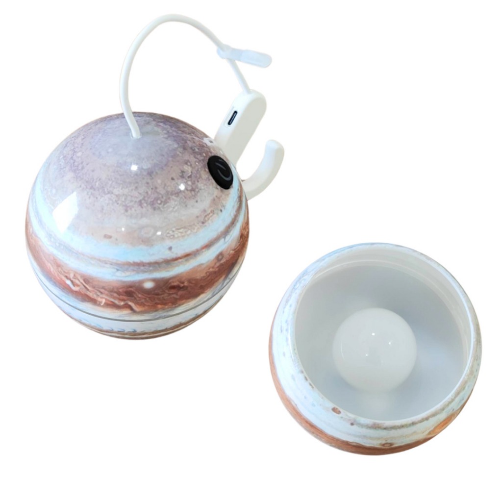 Luminária De Gancho De Mesa Planetas Terra Galáxia Sistema Solar LED Base Madeira Decorativo Galáxia