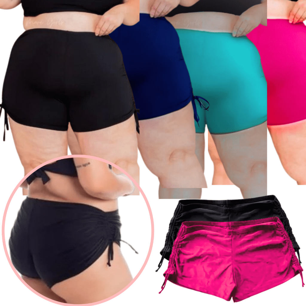 Biquíni Sunquini Plus Size Calcinha de Praia Shorts Cordinha Curve