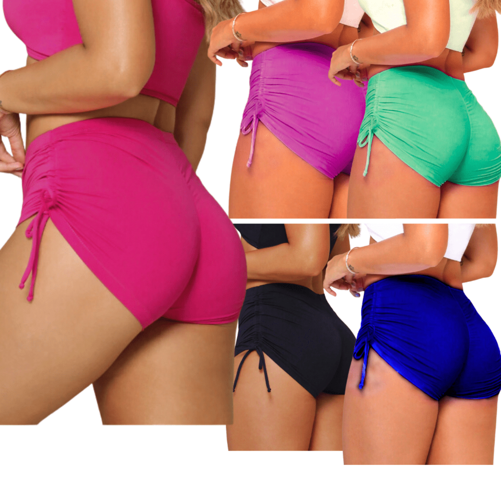 Kit 2 Sunquine Biquíni Shortinhos Sunquini Calcinha de Praia Shorts Cordinha