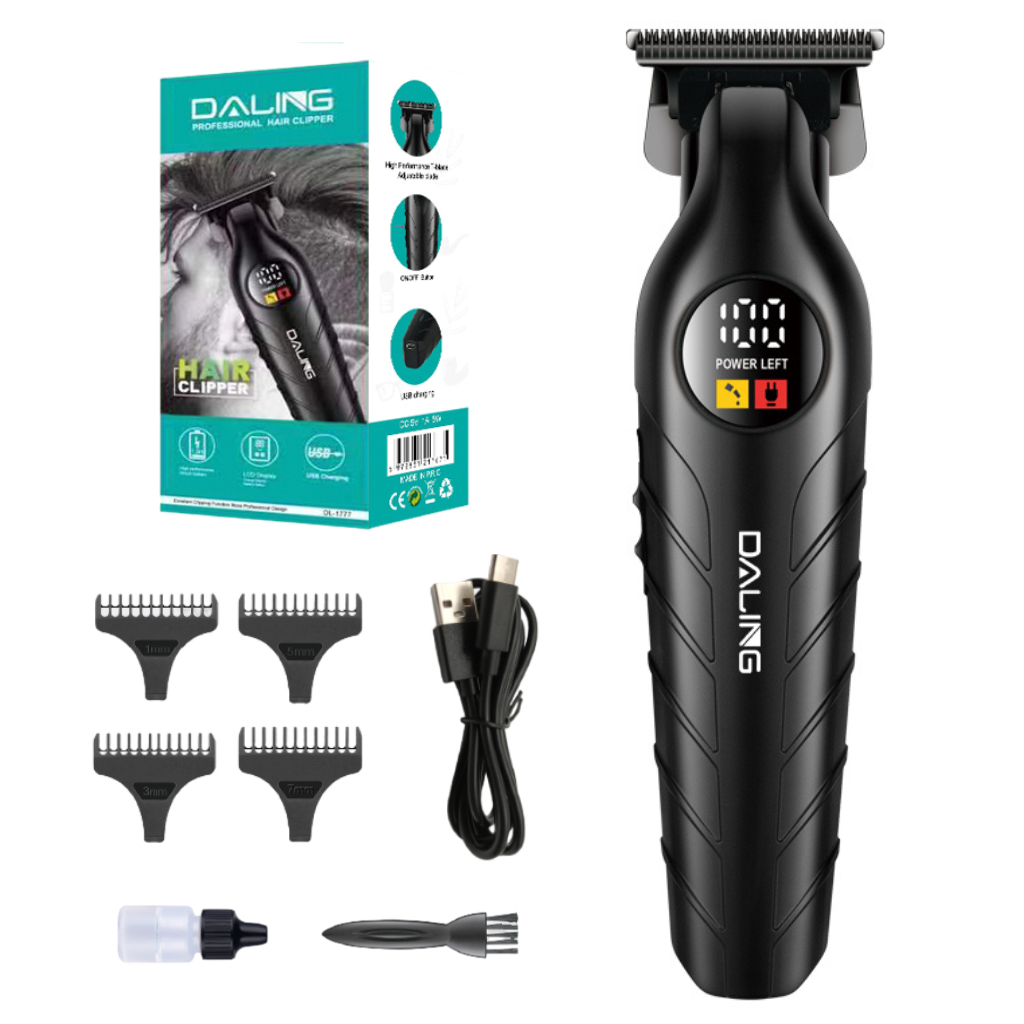 Maquina Corte Cabelo Acabamento Profissional Cor Preto 110V/220V Daling DL-1777 em Oferta na Shopee