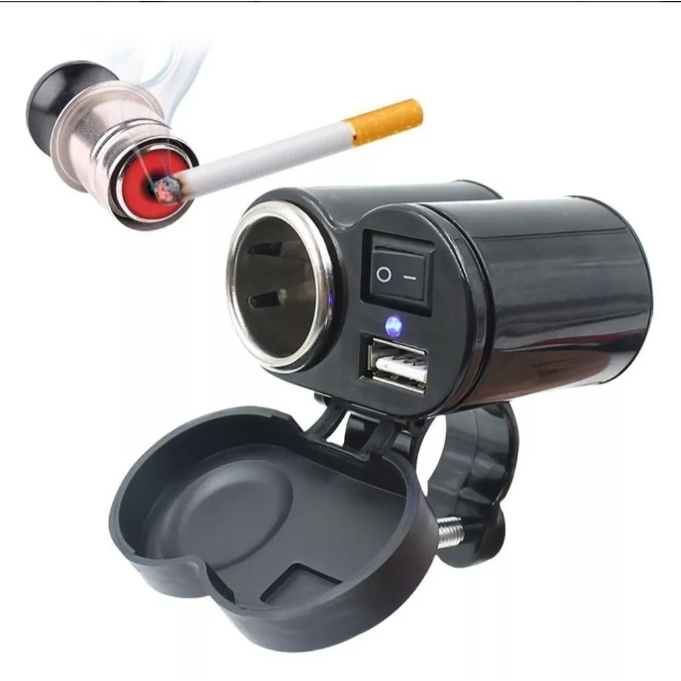 Carregador De Celular Gps Acendedor Moto Capa A Prova D'água — imagem 2 de 2