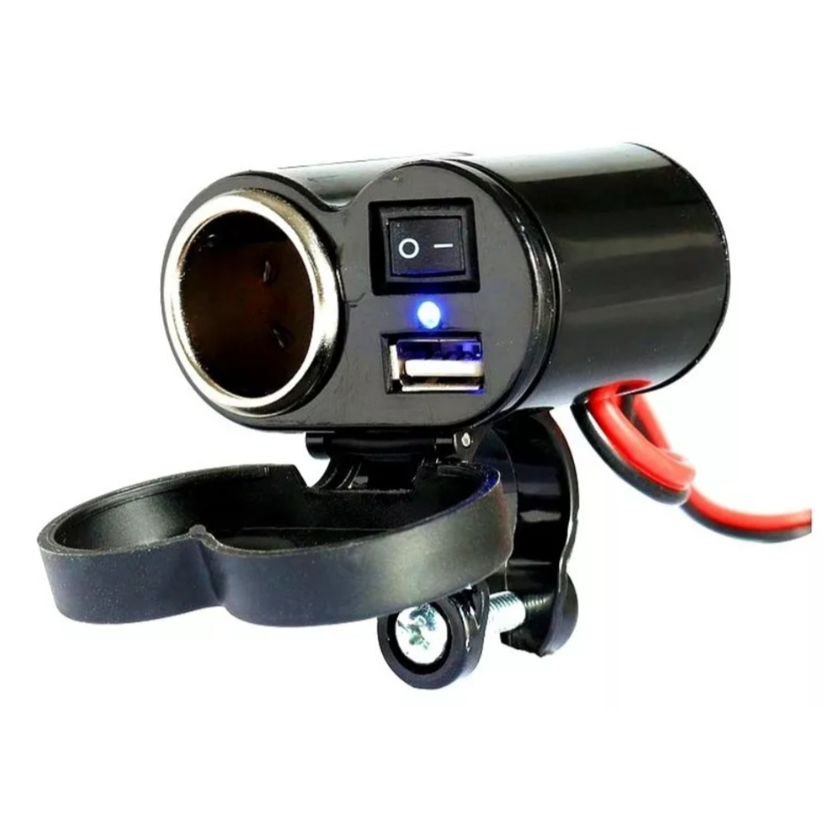 Carregador De Celular Gps Acendedor Moto Capa A Prova D'água