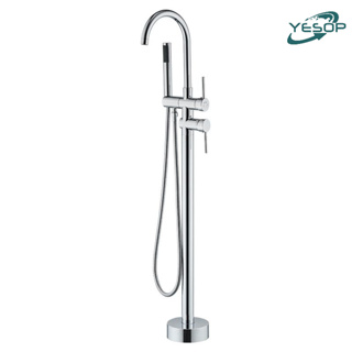 YESOP Misturador Monocomando Banheira Piso Para Ofurô Vitoriano Com Ducha Manual Cromado Luxo em Oferta na Shopee