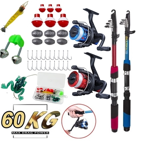 Kit Barato Completo 2 Varas + 2 Molinetes