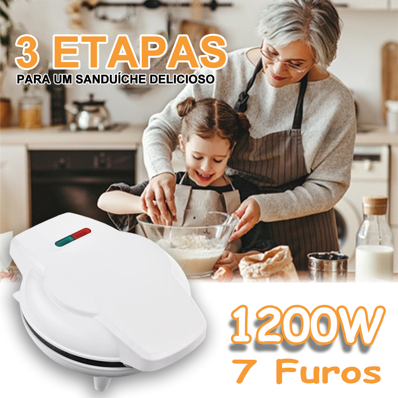 Mini Maquina De Donuts Café Da Manhã Capacidade Para 7 Mini Rosquinha Elétrica 110V Portátil