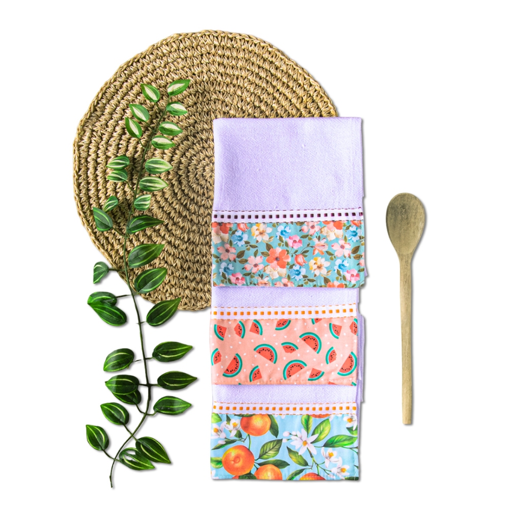 Kit 5 Panos De Copa Prato Barrado Pé De Galinha Com Bainha Cor Branco em Oferta na Shopee