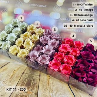 KIT 200 Forminhas De Doces Festa 5 Cores ROSA NUDE +MARSALA  CLARO + RS ANTIGO + PESSEGO + OFF WHITE em Oferta na Shopee