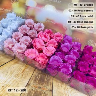 KIT 200 Forminhas De Doces Festa 5 Cores ROSA  BEBE + ROSA  CHOQUE + PINK + ROSA SERENO + BRANCO em Oferta na Shopee