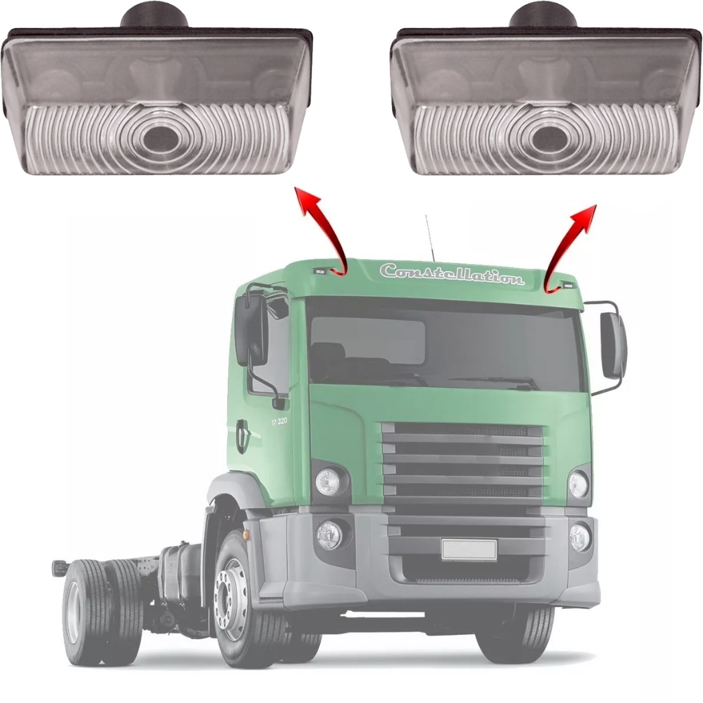 Par De Lanterna Do Teto Para Caminhão Volkswagen Constellation Luz Delimitadora Cabine