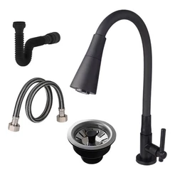 Torneira Gourmet Cozinha Cano Flexível + Sifão Universal + Engate Inox 40cm + Válvula Americana Pia.
