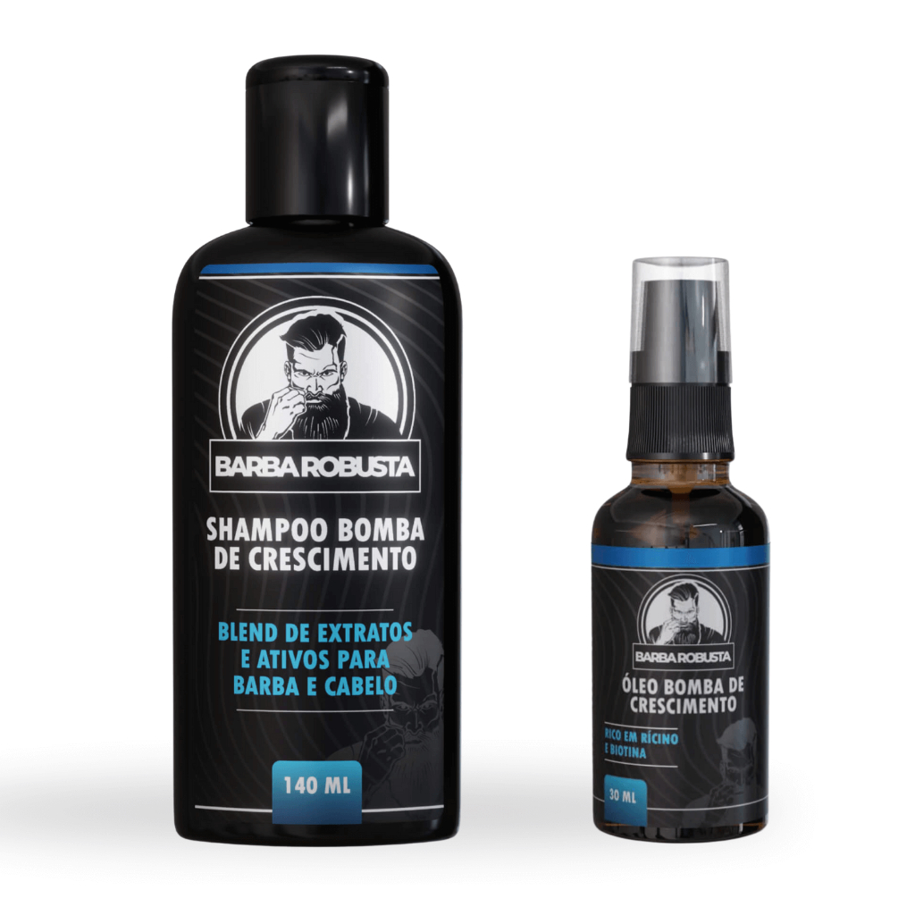 Shampoo Para Barba 140ml + Óleo para Barba 30ml - Barba Robusta