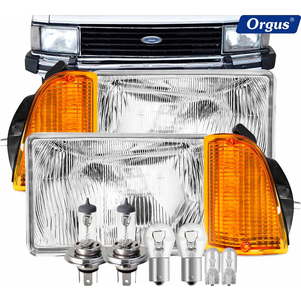 Farol Corcel II 1979 1980 1981 1982 1983 1984 Belina Pampa Orgus Lente de Vidro com Setas Âmbar