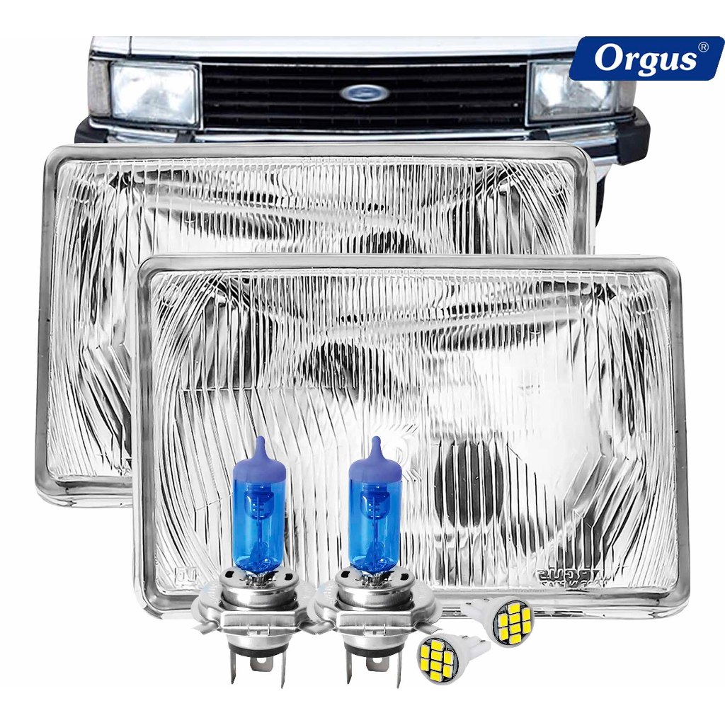 Farol Corcel II 1979 1980 1981 1982 1983 1984 Belina Pampa Orgus Lente de Vidro com Lâmpadas