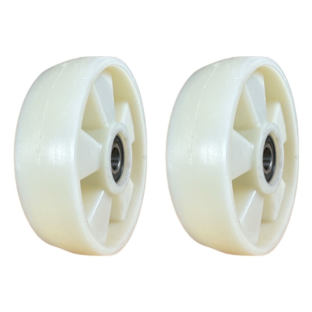 Roda Direcional Traseira Nylon 180x50mm Rolamentada Branca P/ Paleteira TNT em Oferta na Shopee
