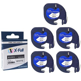 Kit 5 Fita 91201 12m Compatível Rotulador Dymo Letratag em Oferta na Shopee