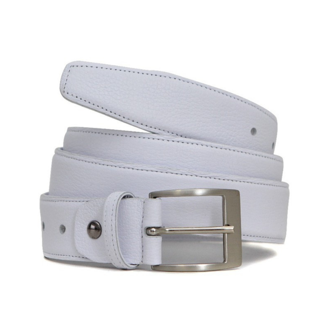 Cinto Branco masculino social de qualidade em couro promoção