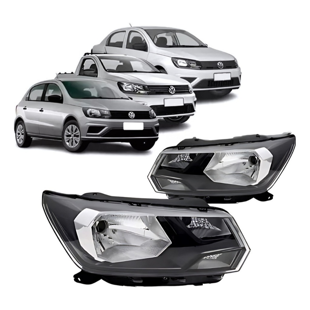 Farol Saveiro 17 18 19 Gol Voyage G8 18 19 20 Máscara Negra Foco Simples