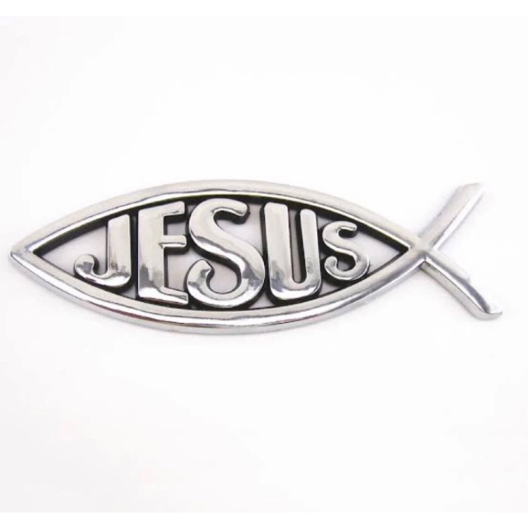 ￼Emblema Letreiro Peixe Cristão Peixe Carro Moto Fita 3M em Oferta na Shopee
