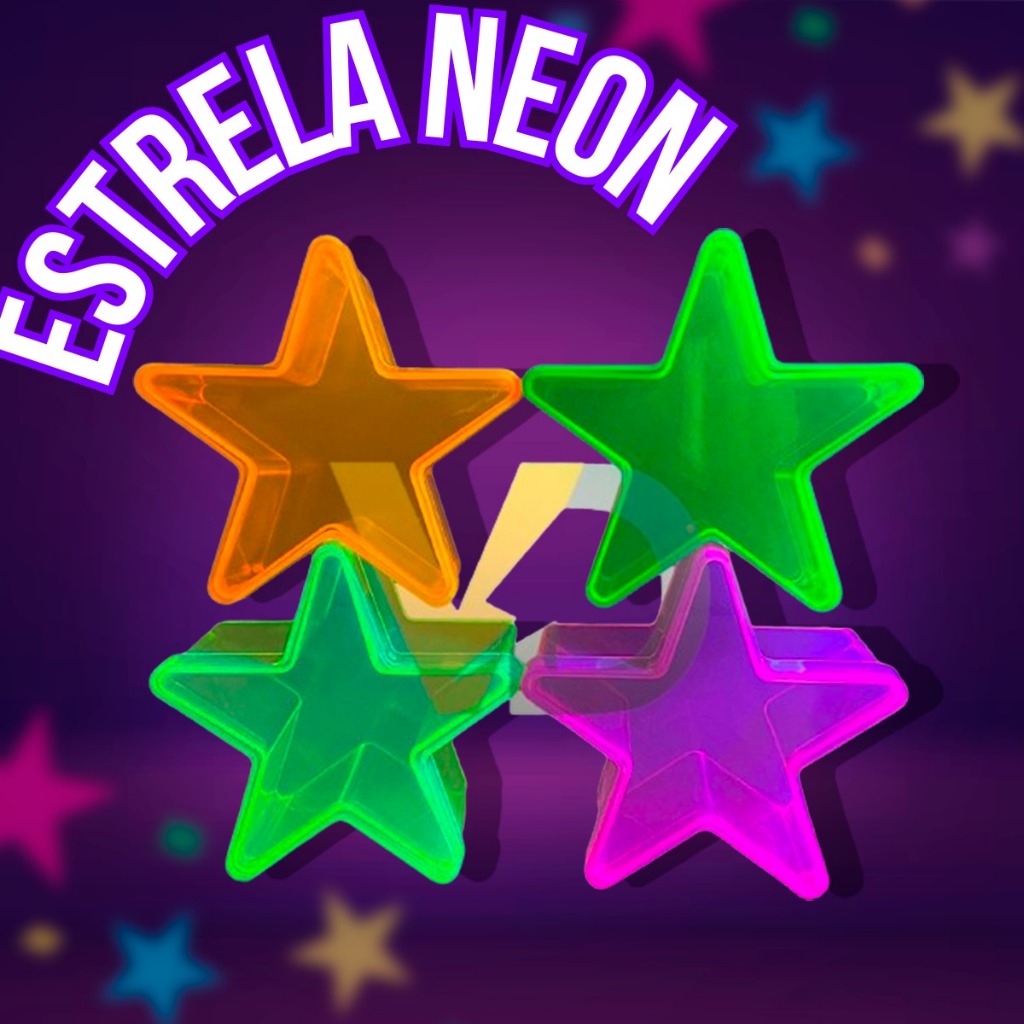 Kit 40 Caixinha De Estrelas Neon Festa Lembrancinha