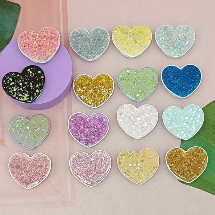 Suporte Para Celular Grip Coração com Detalhes em Oferta na Shopee