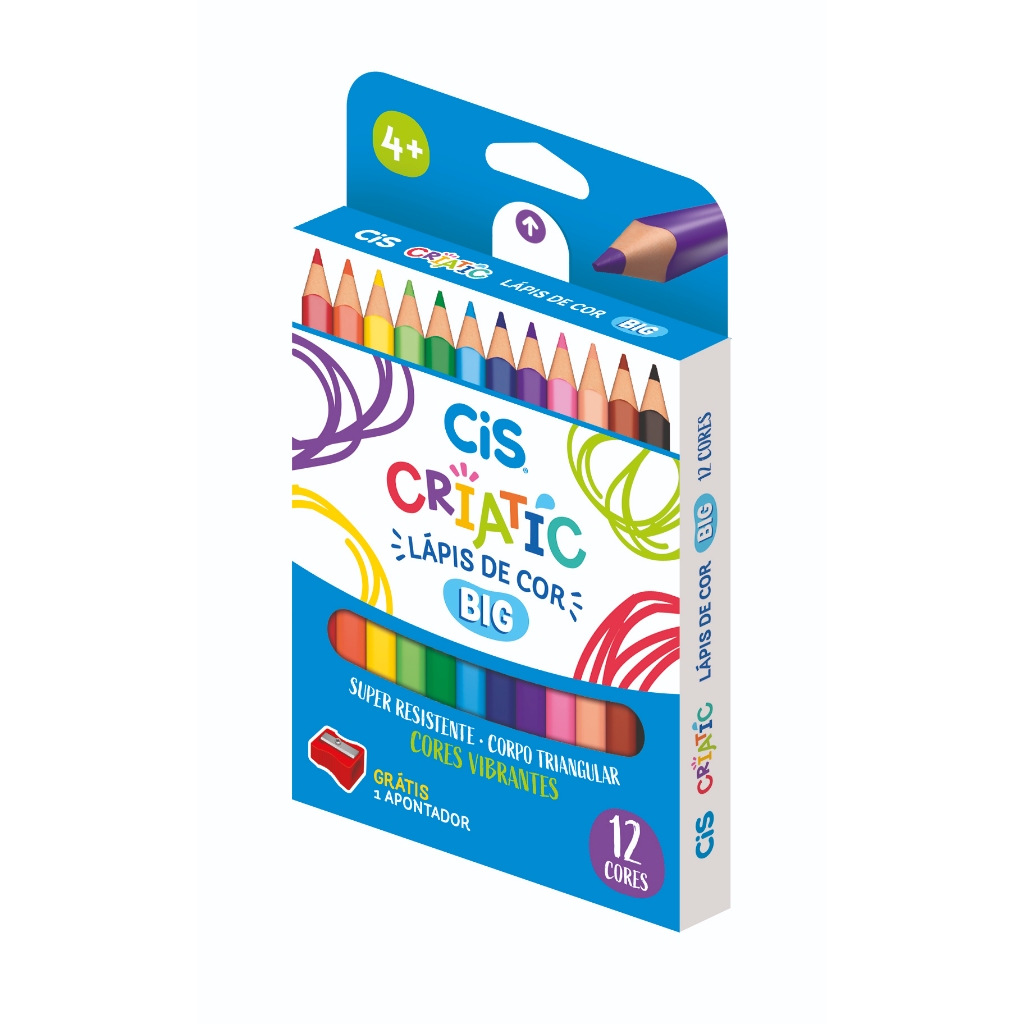 Cis Lápis de Cor Jumbo Criatic 12 Cores