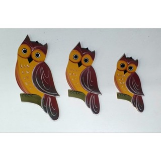 Coruja Mdf pintura a mão em Oferta na Shopee