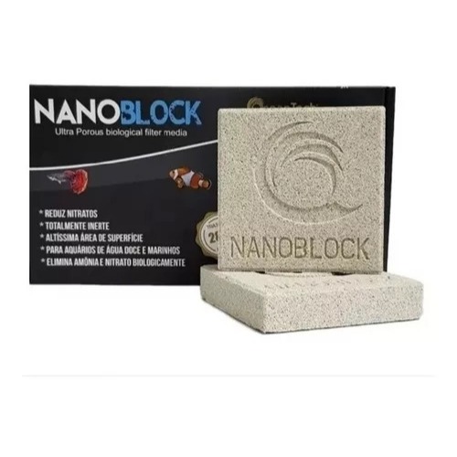Mídia Biológica 2 Blocos Nanoblock Oceantech Para Aquários de Água Doce ou Água Marinha Filtrante