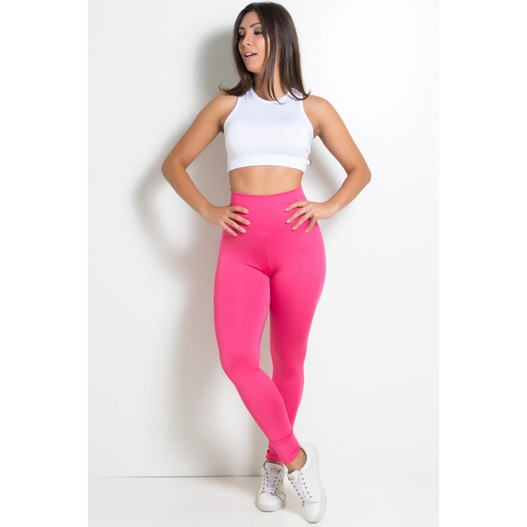Calças Femininas Legging Fitness Crossfit Academia Esportes ao Ar Livre Branca Não Transparente