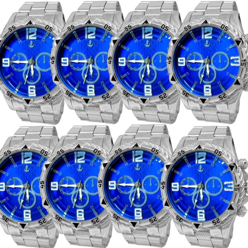 Kit 1/2/3/4/5/6/7/8/9/10 Relógios Masculino Kit Relógio Pulseira Em Aço Prata ou Dourado 18k luxo metal sport elegante