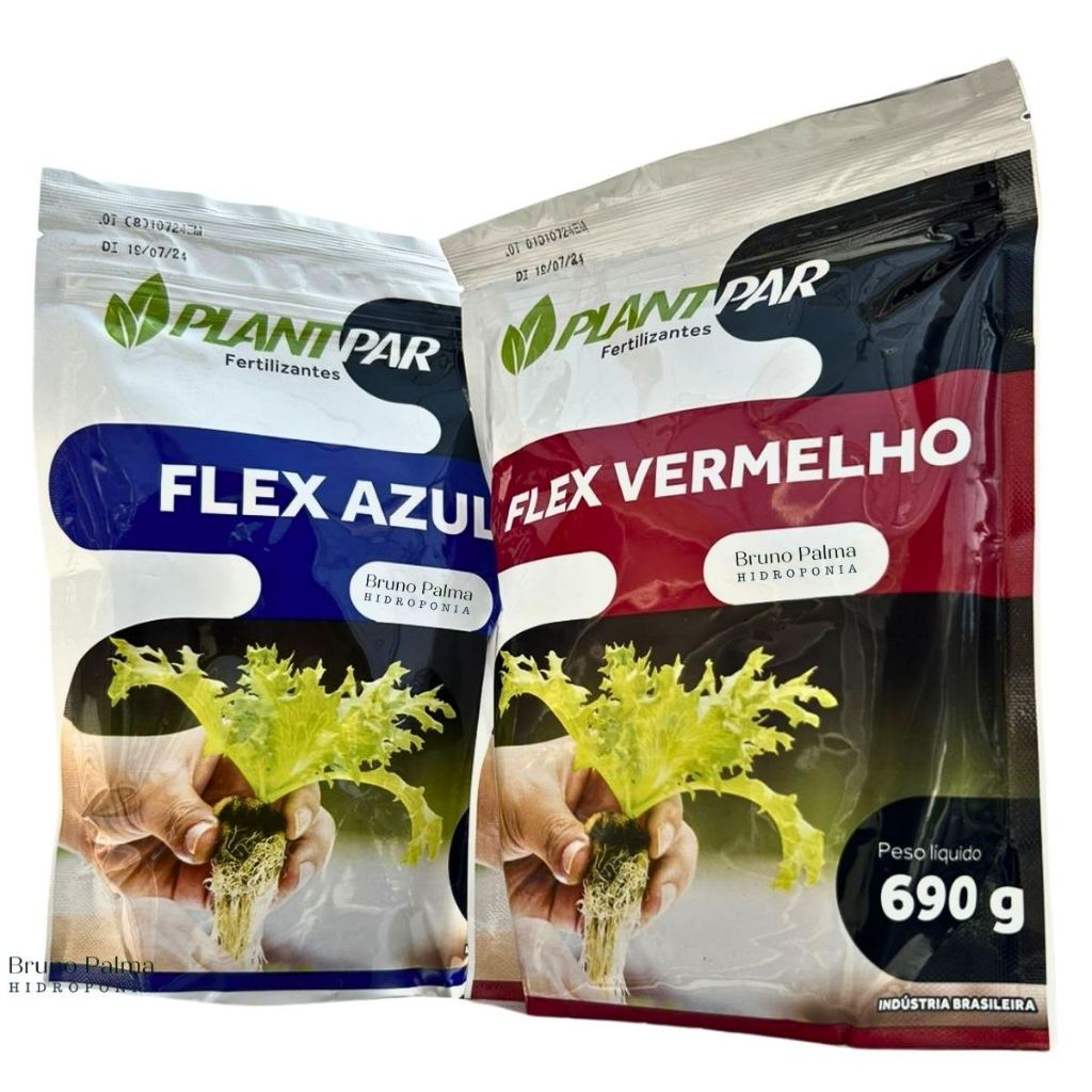 Kit para 1.000 Litros - Fertilizante para Hidroponia Flex Vermelho e Azul