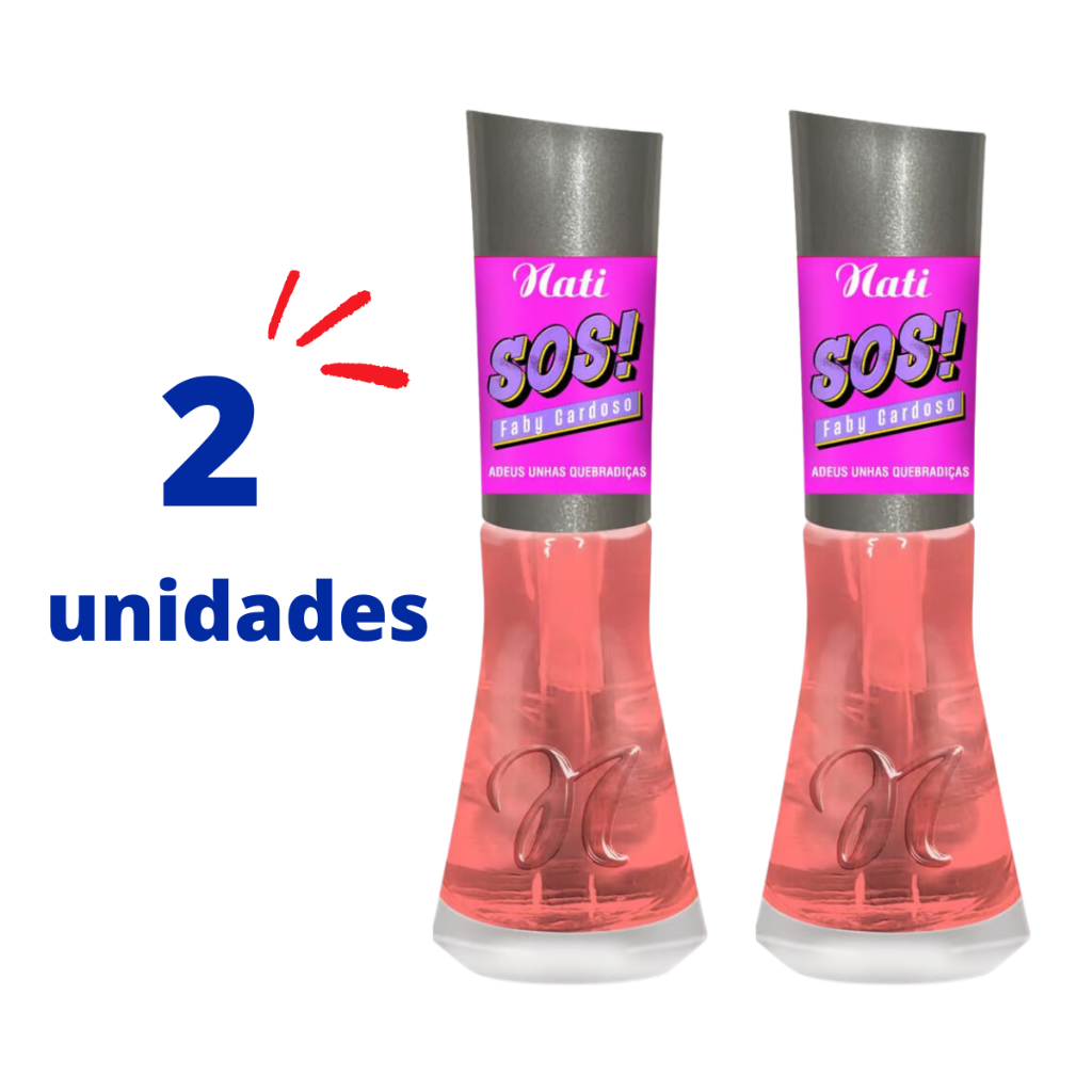 Kit 2 Esmaltes Nati SOS Adeus Unhas Quebradiças Faby Cardoso