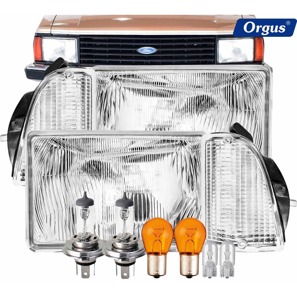 Farol Corcel II 1979 1980 1981 1982 1983 1984 Belina Pampa Orgus Lente Vidro com Setas com Lâmpadas