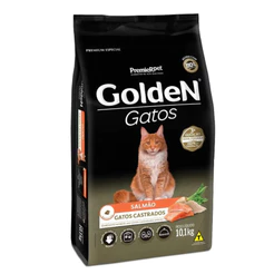 Ração Golden Gatos Castrados Sabor Salmão 10,1Kg