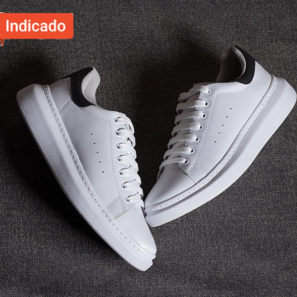 Tenis Casual Masculino Sola Alta 5cm Oversize Sneaker Clássico Branco Palmilha Confort Leve em Oferta na Shopee