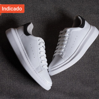 Tenis Casual Masculino Sola Alta 5cm Oversize Sneaker Clássico Branco Palmilha Confort Leve