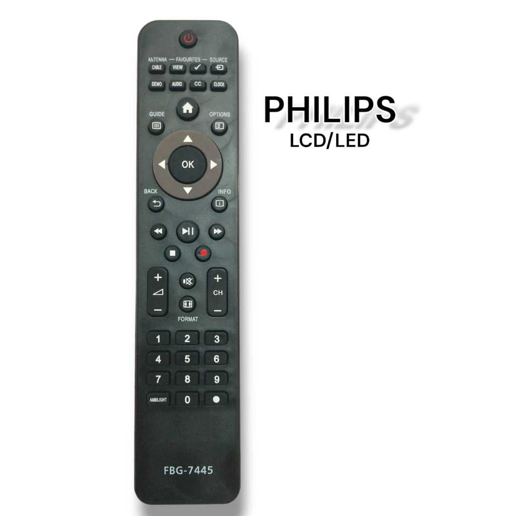 Controle Remoto Compativel Tv Philips 26PFL3404 32PFL3404 42PFL3604 FBG-7445