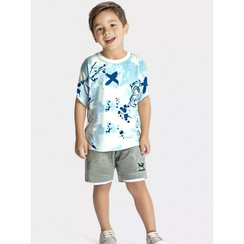 Conjunto Infantil Bermuda e Camiseta Importado Masculino - Leve e Confortável!