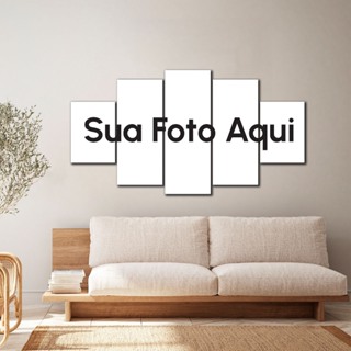 Quadro Decorativo Personalizado SUA FOTO AQUI 80X50cm 5 peças em Oferta na Shopee