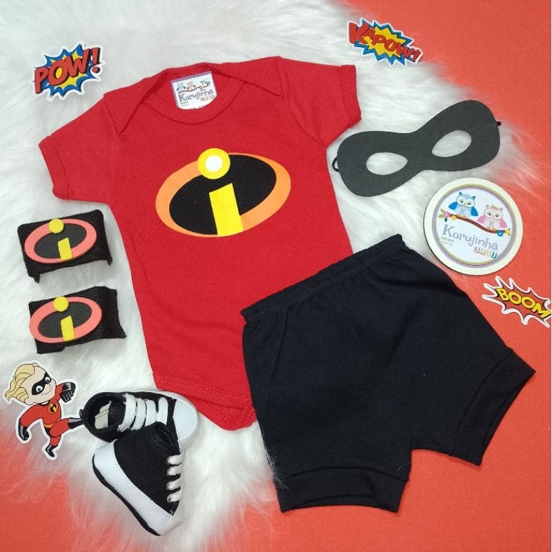 Body Bebê Temático Os Incríveis Zezé Fantasia Mesversário Ítens Opcionais em Oferta na Shopee