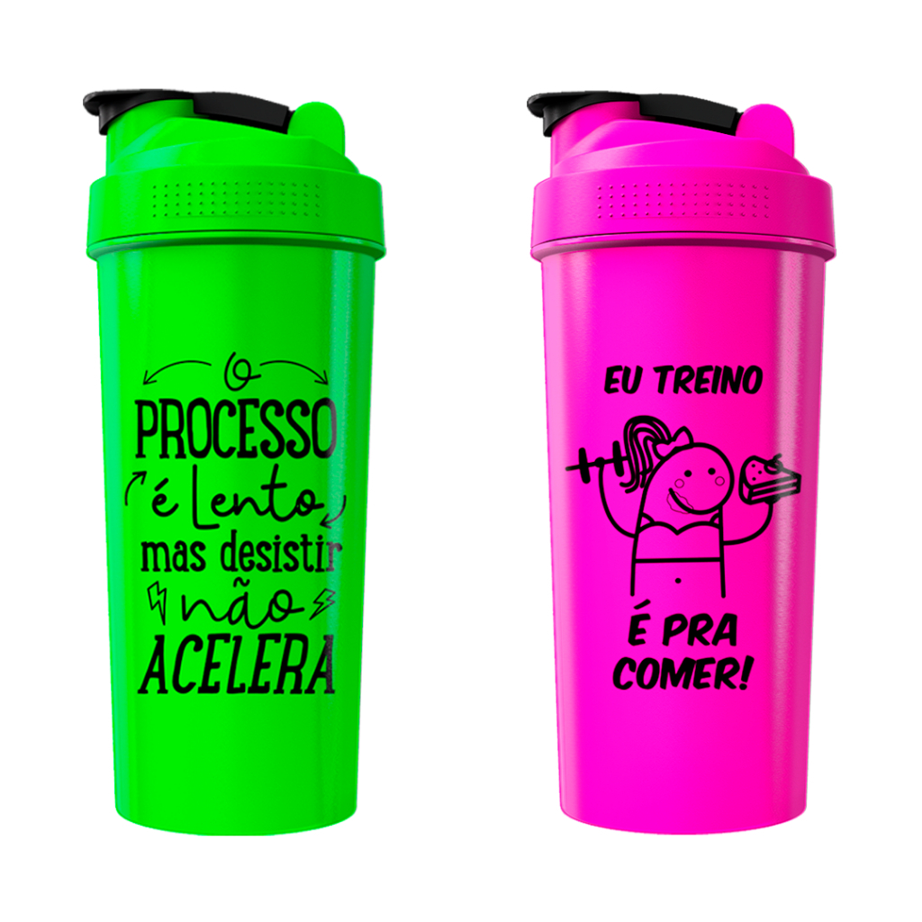 Kit 02 Coqueteleiras Shaker Academia Garrafa Treino