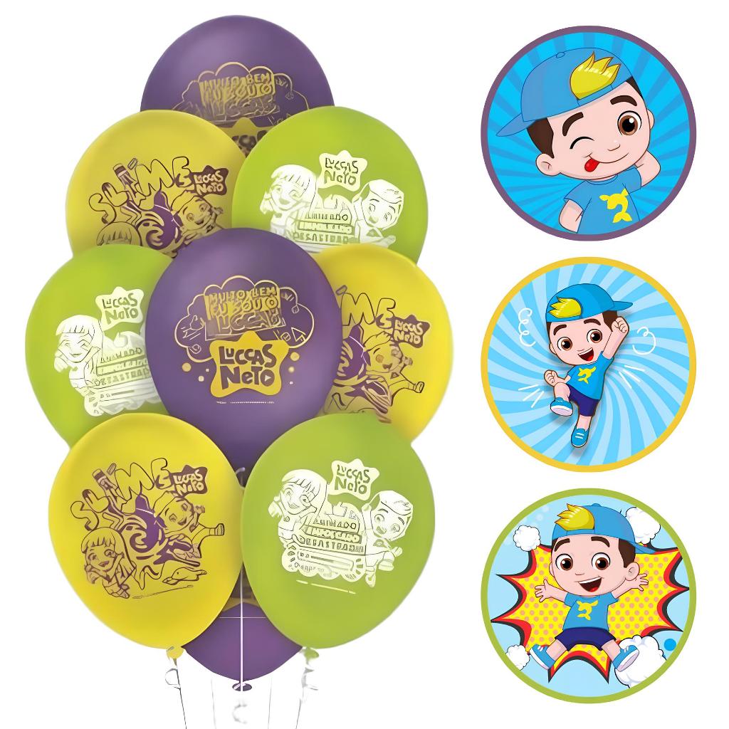 25~125 BALÃO FESTA LUCCAS NETO REDONDO 9 POL. REGINA em Oferta na Shopee