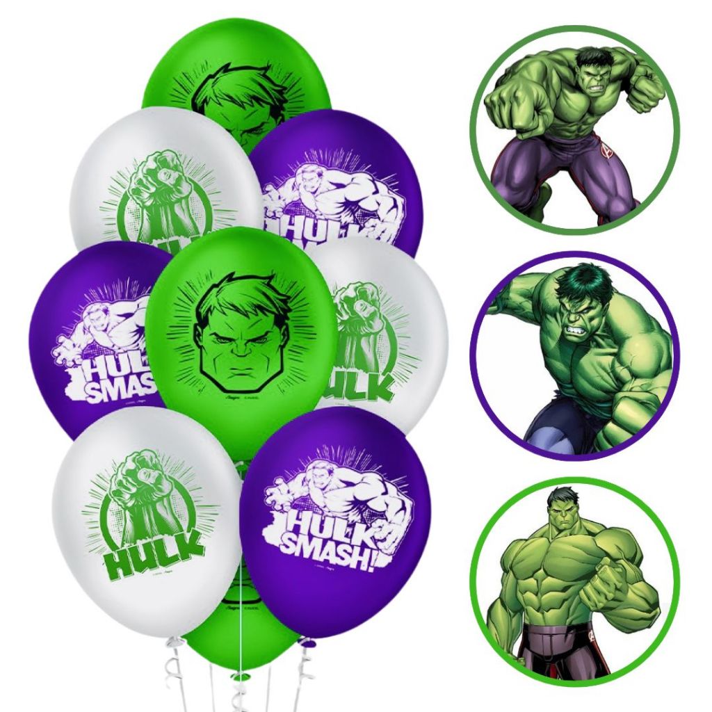 25~125 BALÃO FESTA HULK VINGADORES REDONDO 9 POL. REGINA// em Oferta na Shopee