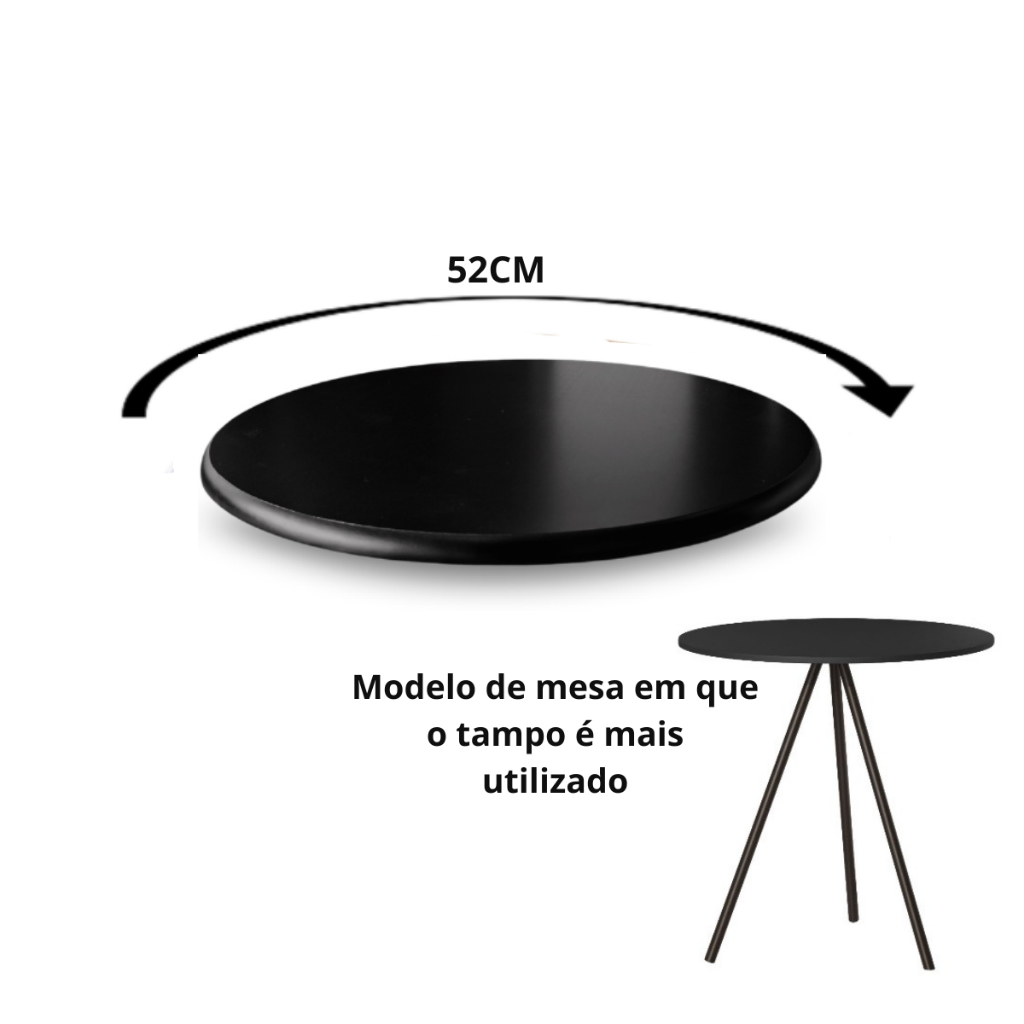 Tampo de Mesa 52cm Redondo em Madeira Mesinha de Sala Decoração Quarto em Oferta na Shopee