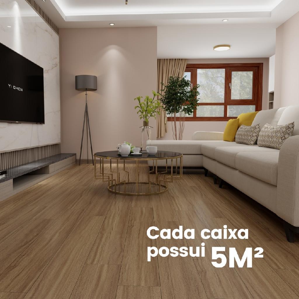 Piso Vinílico Autocolante Cor: Madeira Placa Adesiva Régua Madeira Cx 5m² — imagem 2 de 2